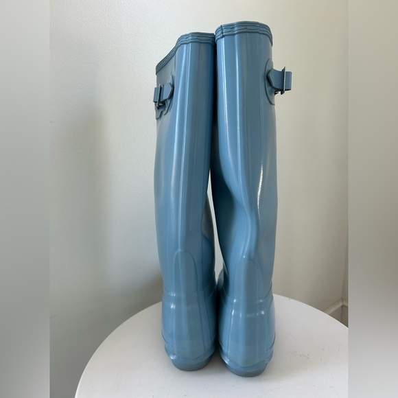 Hunter Tall Rain Boots Baby Blue Size 10 - Picture 6 of 16